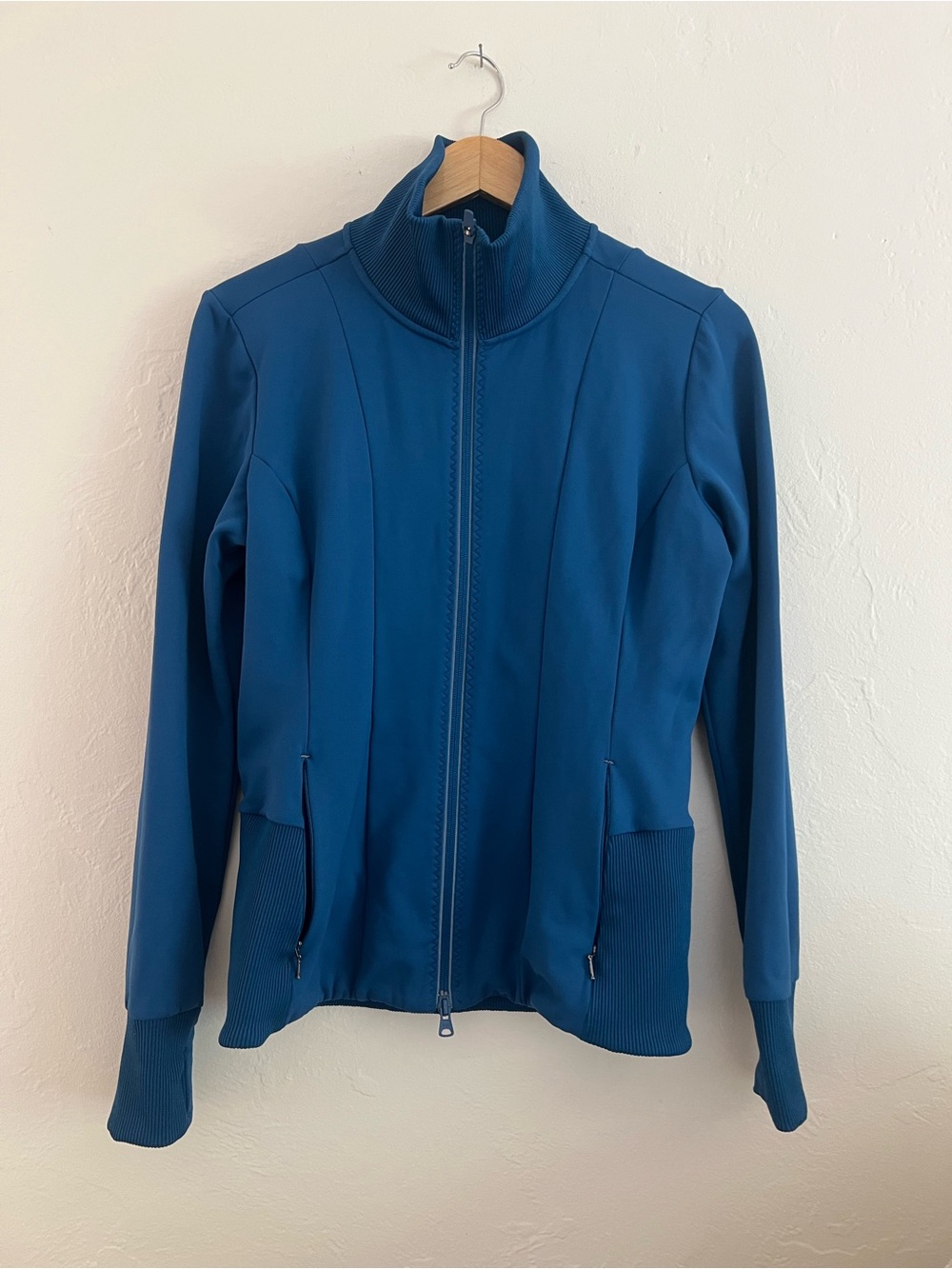 Athleta Blue Full-Zip Fleece Lined Jacket - Medium